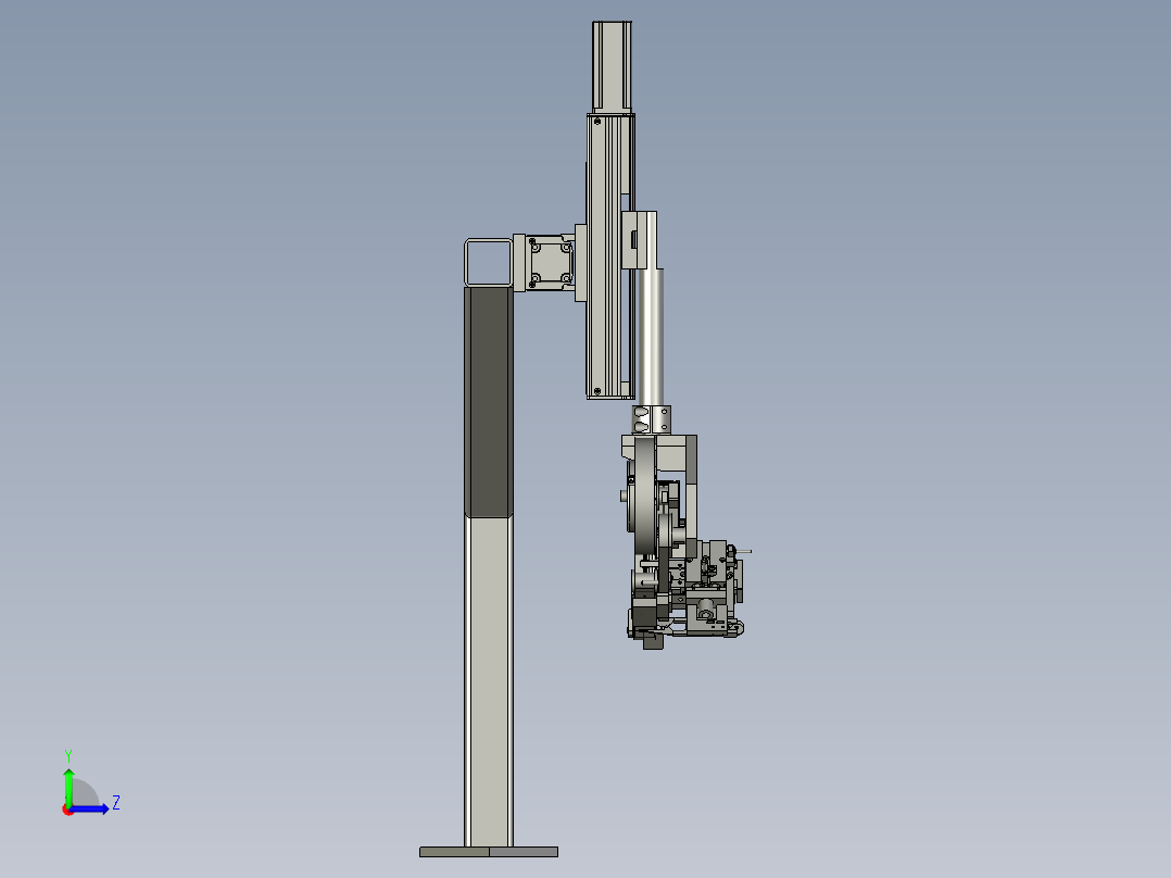 贴胶带机械臂左视图
