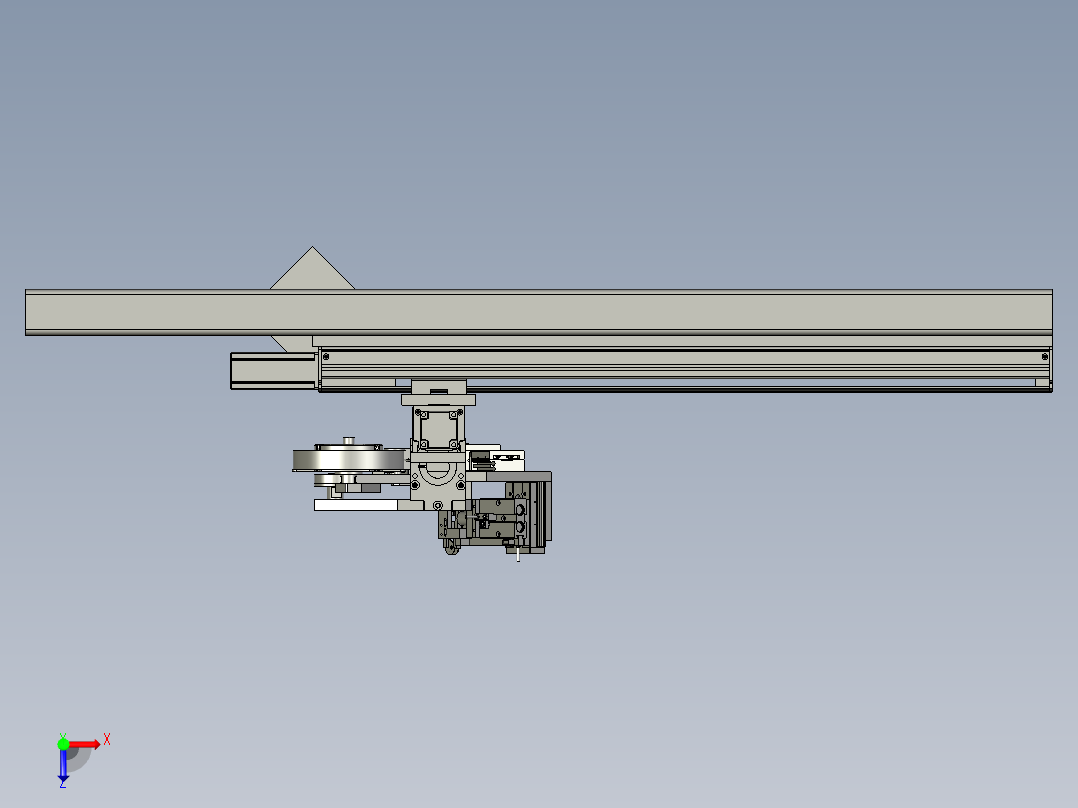 贴胶带机械臂俯视图