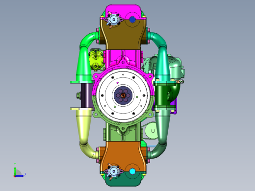 水平对置式热能动力设备左视缩略图