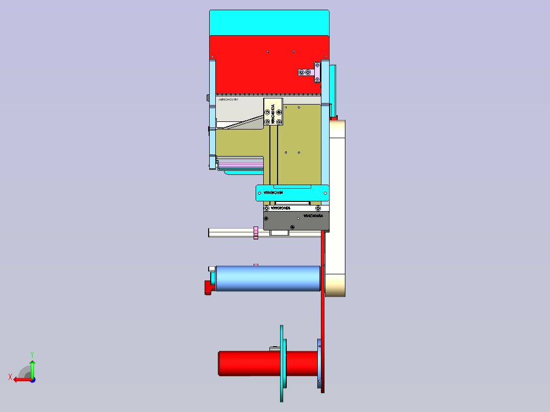 自动脱标机构后视图