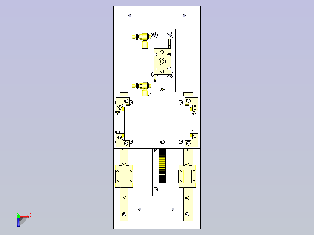 一种倍速倍行程机构3D图纸俯视图