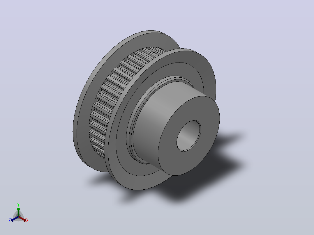 小凸缘型梯形齿同步带轮MXL型_SMXLDC-36-019-dc6-A正等轴测图