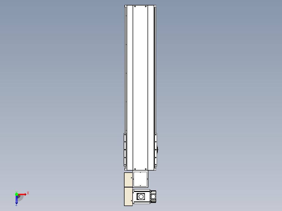 皮带直线轴半封闭可选导轨TPA-HNB-220D-176-L750-ML-C-P1K-N3俯视图