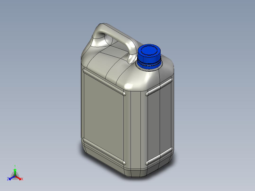 5L塑料汽油桶主视图
