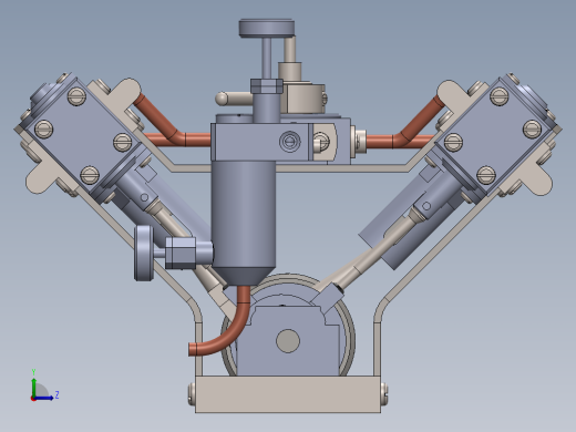 Garold Posh设计的V型模型蒸汽机3D图纸 Solidworks设计PDF工程图左视缩略图