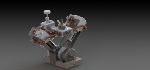 Garold Posh设计的V型模型蒸汽机3D图纸 Solidworks设计PDF工程图缩略图