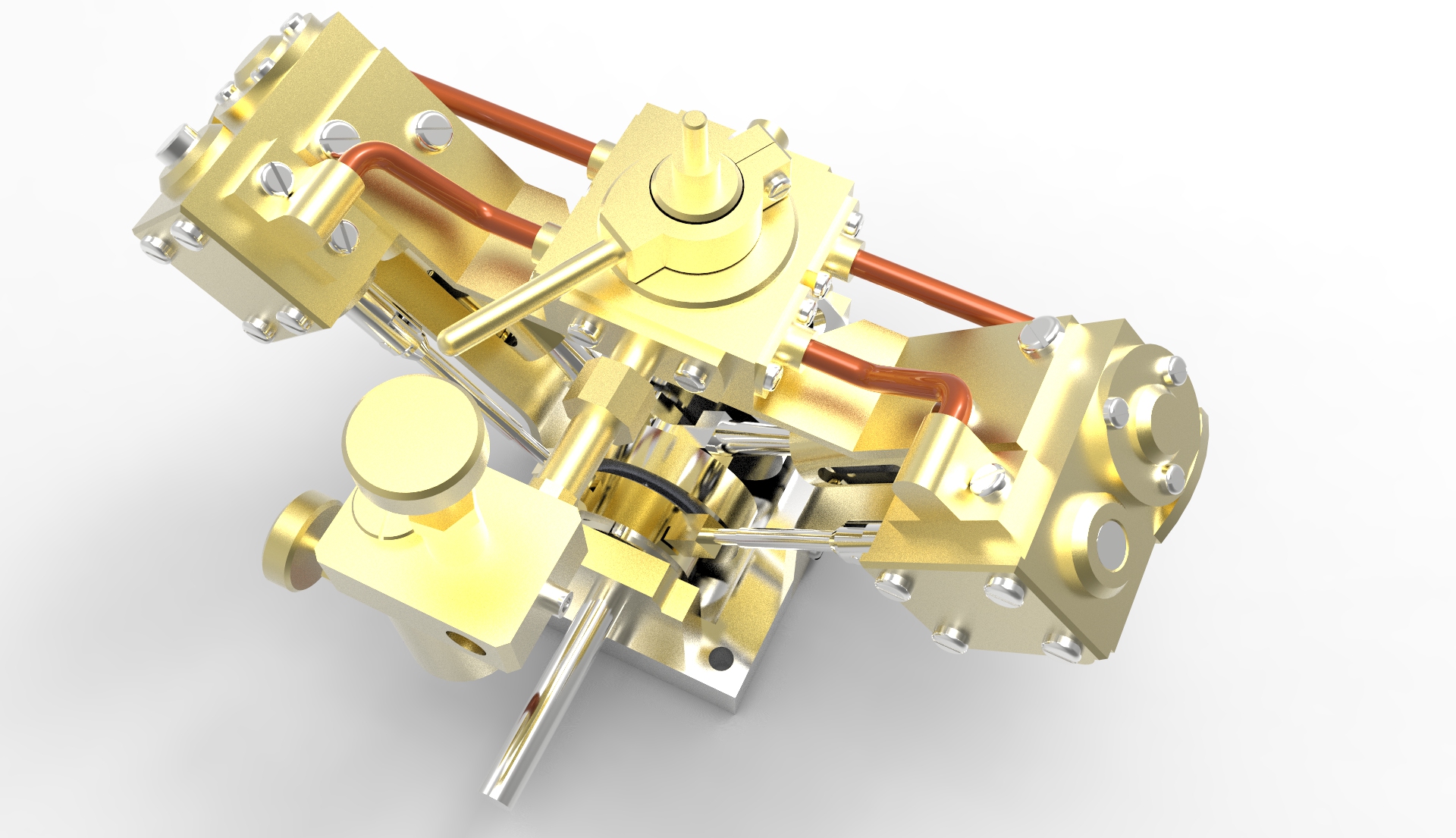 Garold Posh设计的V型模型蒸汽机3D图纸 Solidworks设计PDF工程图