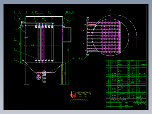 脉冲除尘器总装图