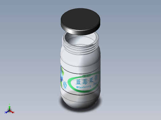 蓝莓果酱瓶正等轴测缩略图