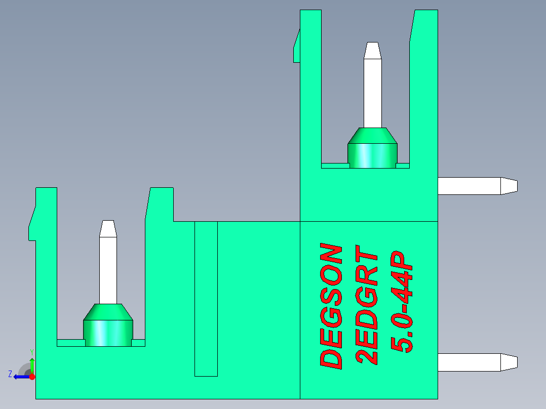 DEGSON 2EDG 系列 5.0mm 可插拔接线端子组-2EDGRT-5.0-44P-14-00AH右视图