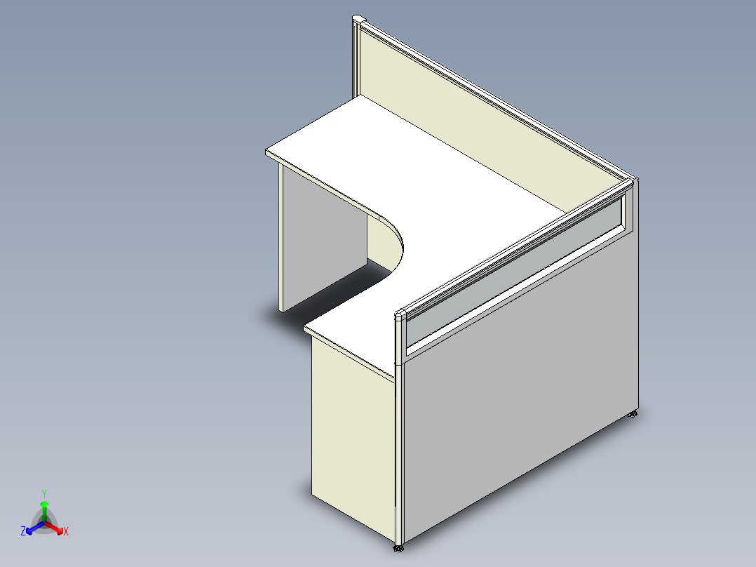 办公桌正等轴测图