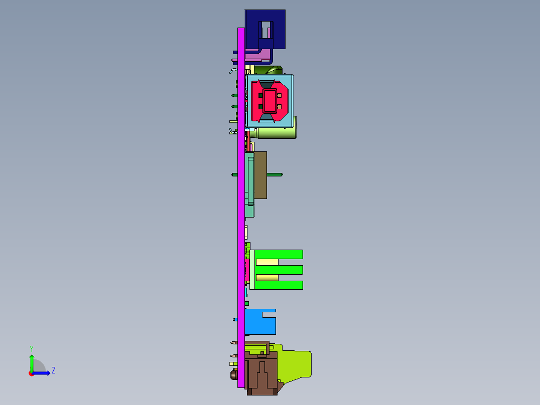 ery32支持4个电机的3D打印机主板左视图