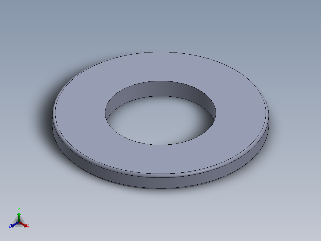 SAE平垫圈-FLAT WASHER SAE 0.5625.SLDPRT正等轴测图
