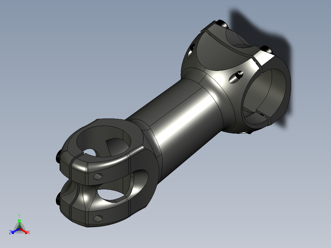 山地车自行车把立31.8毫米正等轴测图