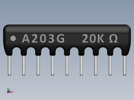 电容器 二极管 电阻器-Resistor Network 20K Ohm 9-Pin前视缩略图