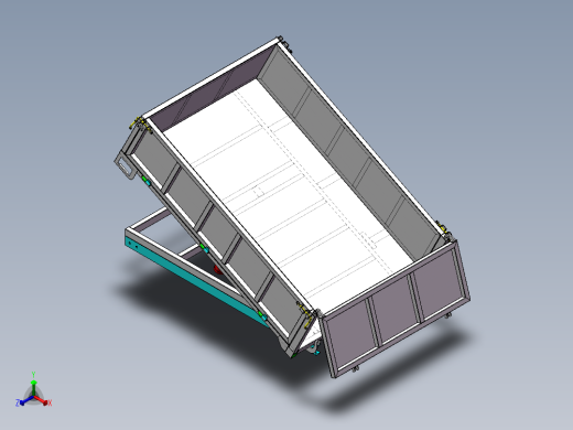 升降平台自卸车厢总成正等轴测缩略图