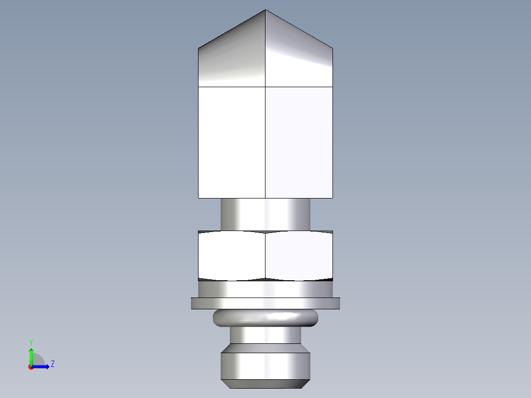 卡套式工业通用硬管接头EO_Adjustable_Locknut_elbow_WEE04ZLLMORCF左视图
