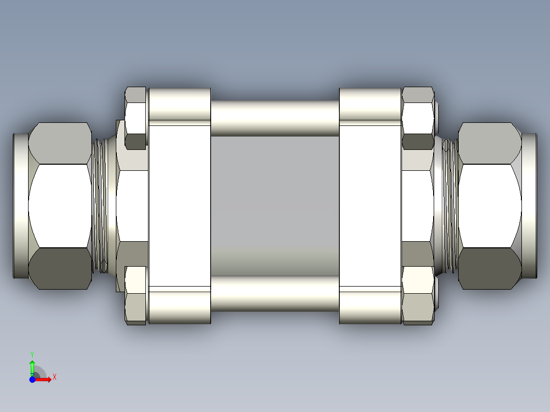 带25毫米Hy-Lok管接头的观察镜前视图