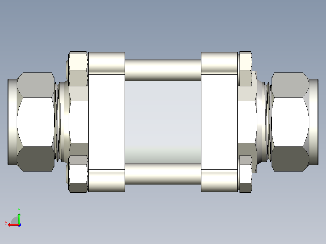 带25毫米Hy-Lok管接头的观察镜后视图