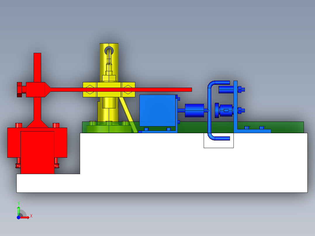 XL655-自动翻书器的设计三维PROE设计素材前视图