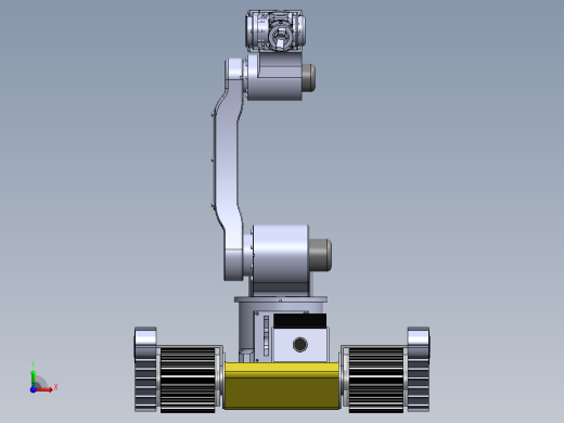 履带救援机器人3d图纸+说明+2d图纸cad 爬楼救援履带机器人3d模型前视缩略图