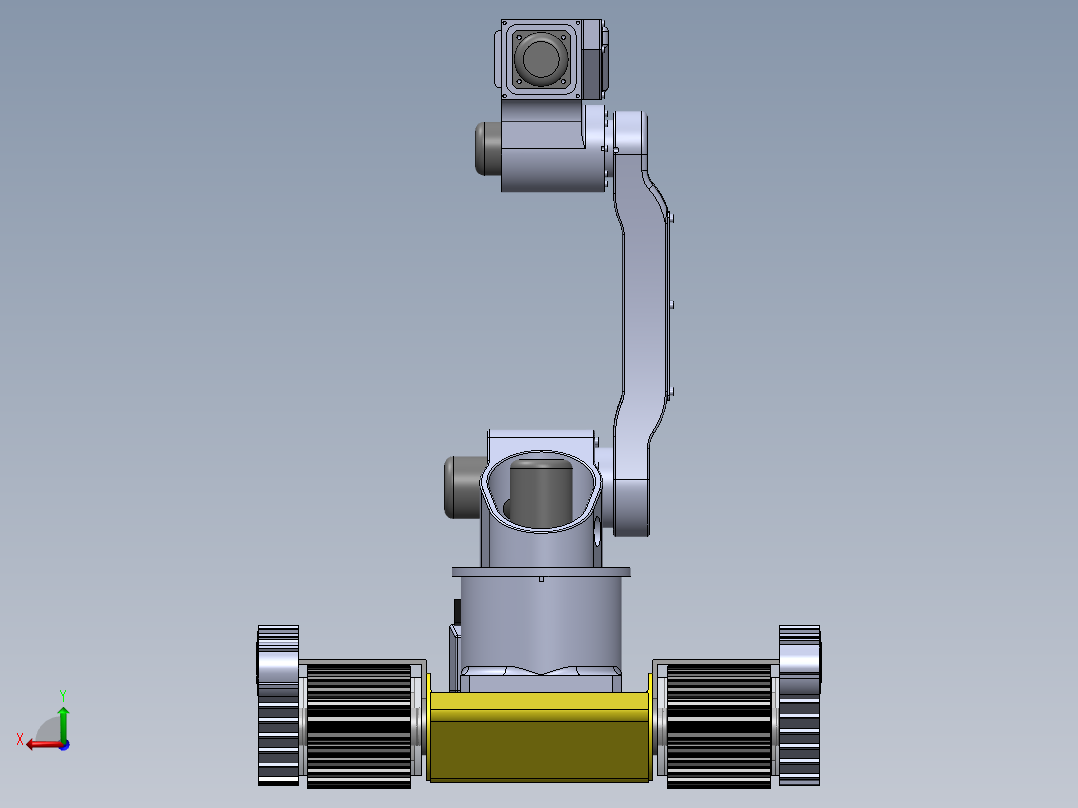 履带救援机器人3d图纸+说明+2d图纸cad 爬楼救援履带机器人3d模型后视图