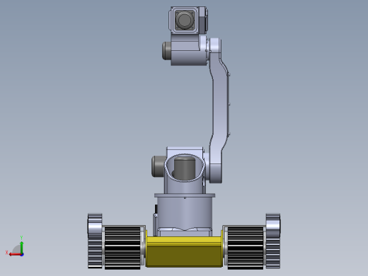 履带救援机器人3d图纸+说明+2d图纸cad 爬楼救援履带机器人3d模型后视缩略图
