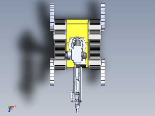 履带救援机器人3d图纸+说明+2d图纸cad 爬楼救援履带机器人3d模型俯视缩略图