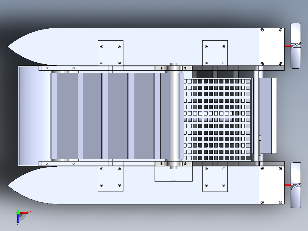 太阳能水面垃圾清理船建模俯视图