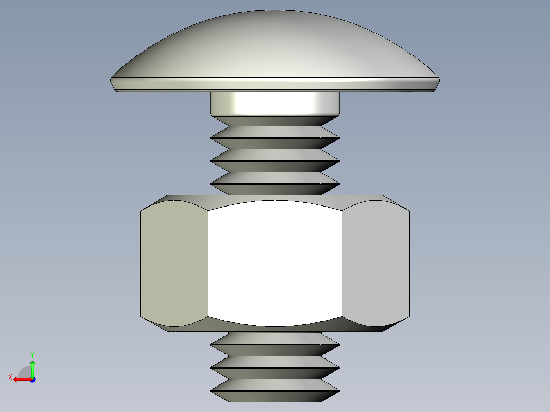 紧固件-STEP 0.3125 Truss Slot Bolt后视图
