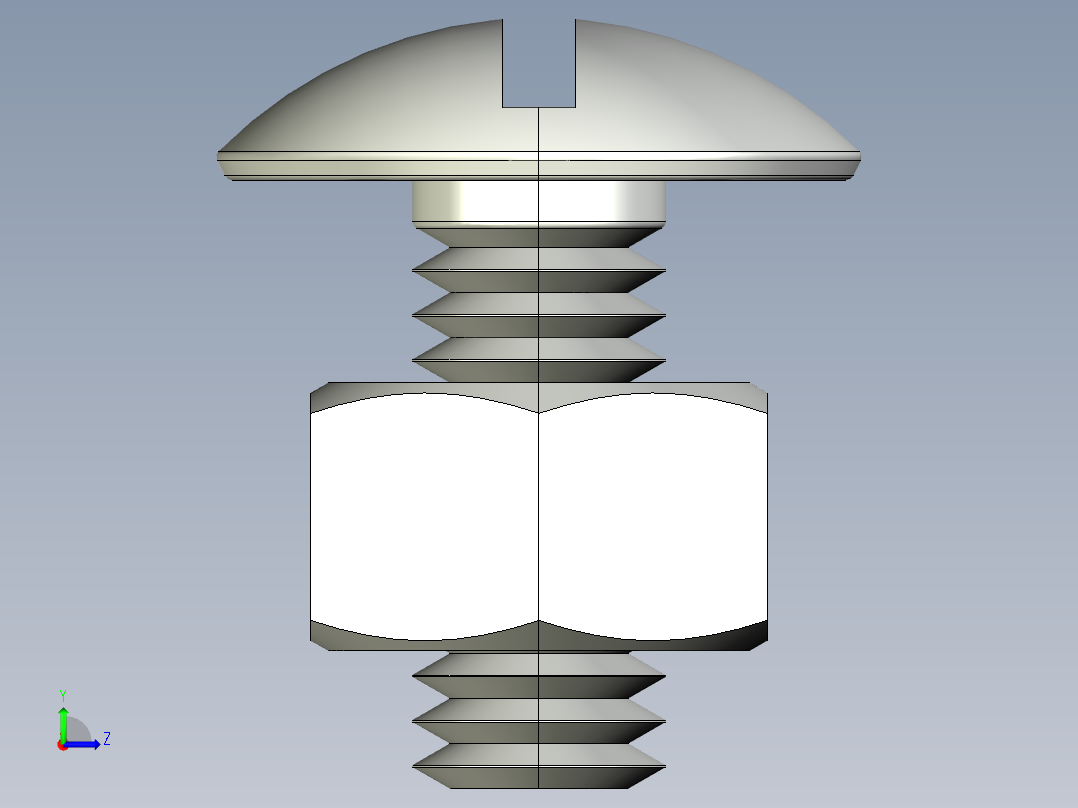 紧固件-STEP 0.3125 Truss Slot Bolt左视图