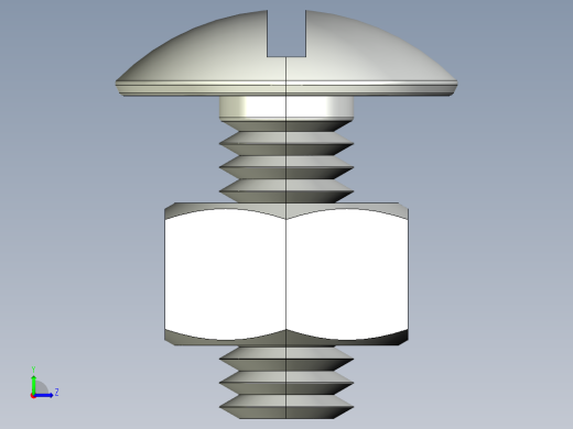 紧固件-STEP 0.3125 Truss Slot Bolt左视缩略图