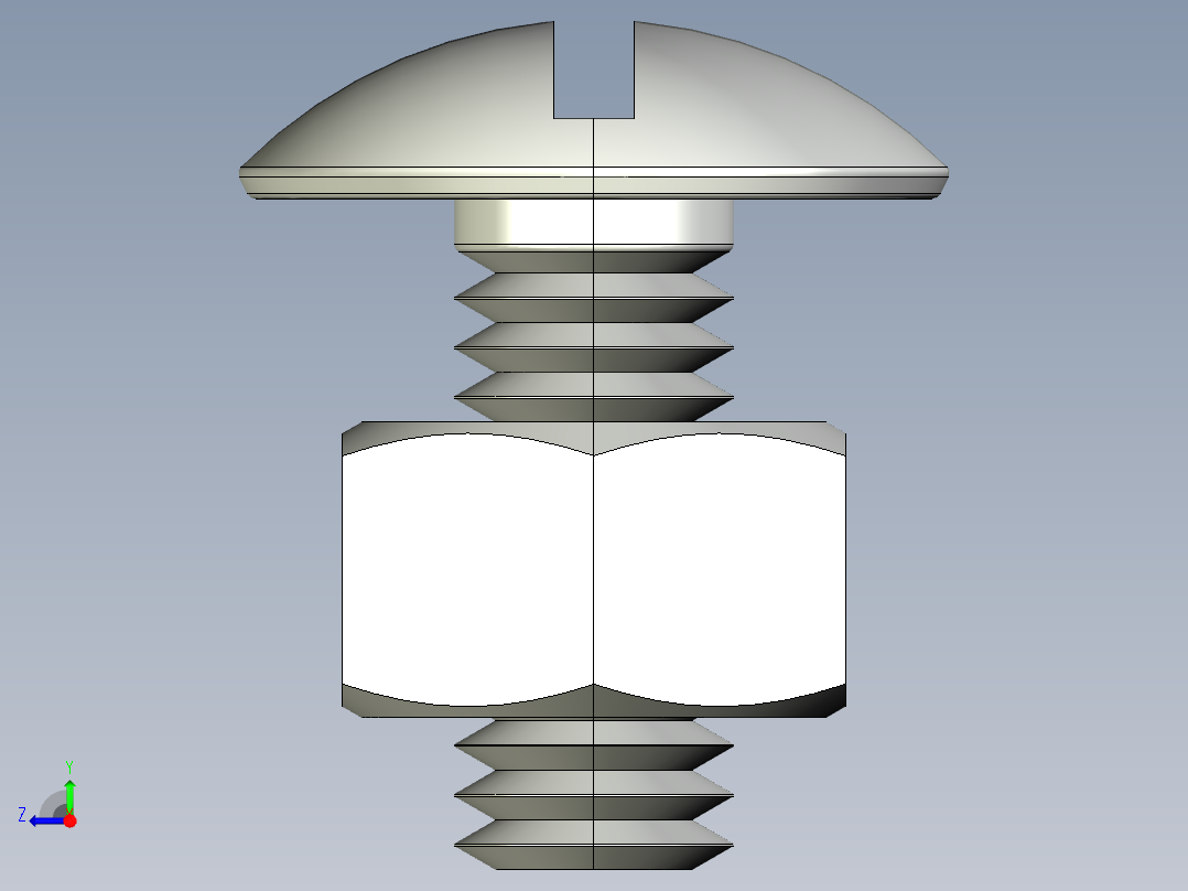 紧固件-STEP 0.3125 Truss Slot Bolt右视图