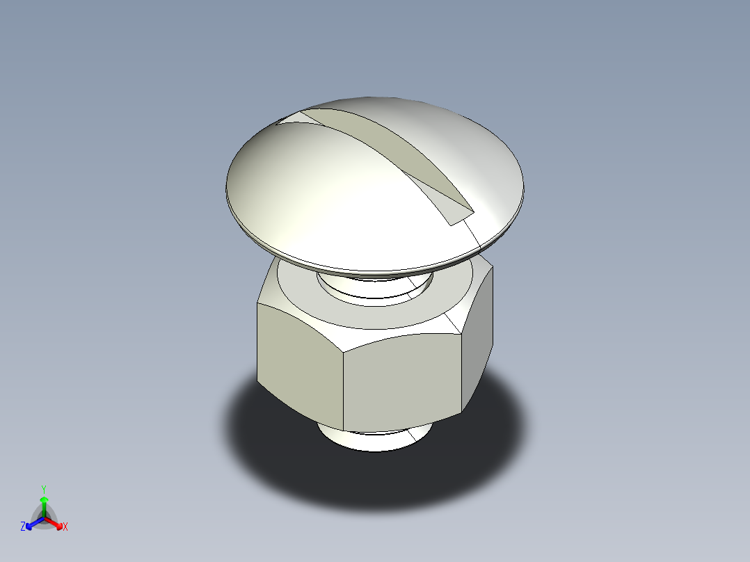 紧固件-STEP 0.3125 Truss Slot Bolt正等轴测图