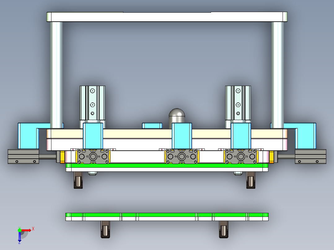 AAPB0-TRIM-笔记本CNC工装夹具三维模型CNC5-0427俯视图