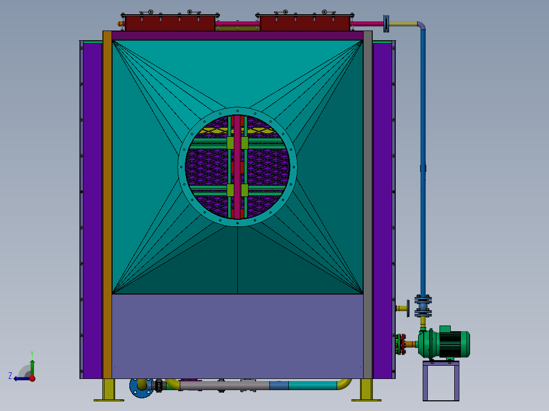 2000H风量等离子设备（sw18可编辑+工程图+BOM）右视图