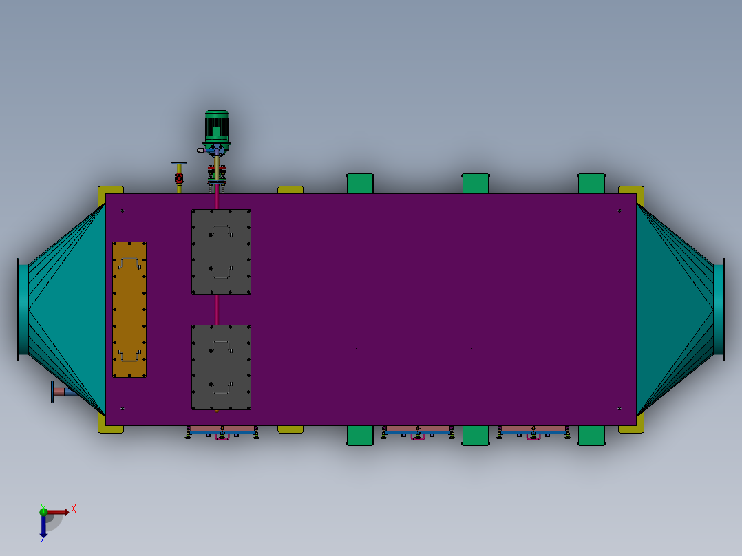2000H风量等离子设备（sw18可编辑+工程图+BOM）俯视图