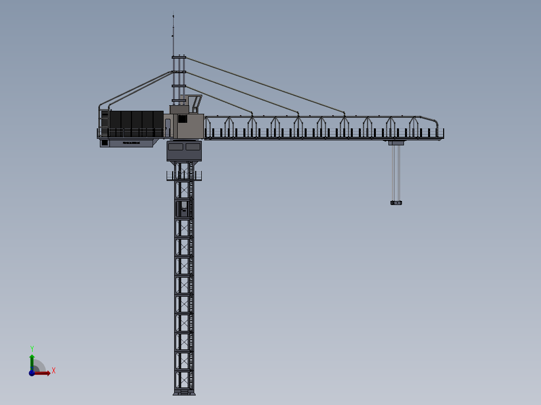 起重机吊车3D模型前视图