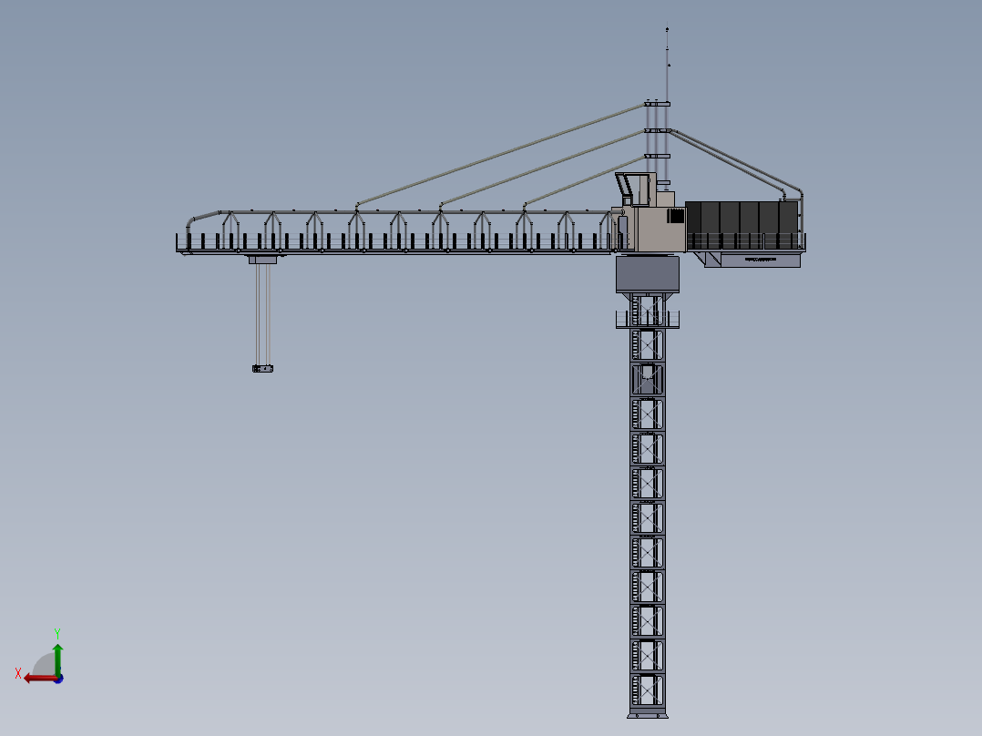 起重机吊车3D模型后视图