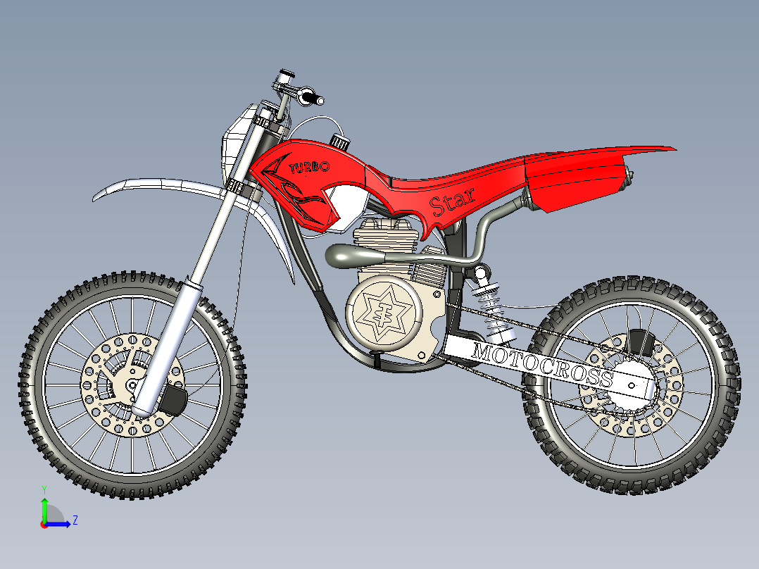 概念越野车无齿轮左视图