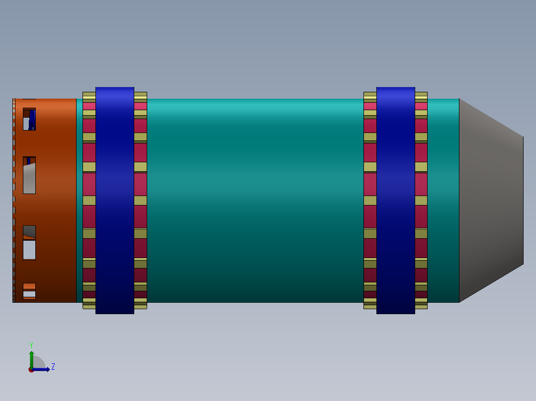 杏仁旋转干燥机左视图