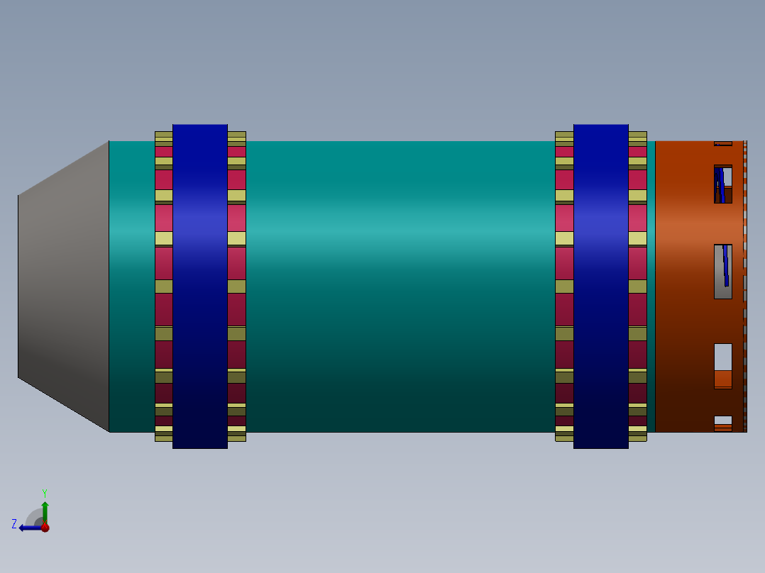 杏仁旋转干燥机右视图
