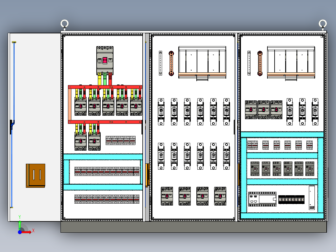 三柜组装刀开关plc接触器控制柜 55708前视图