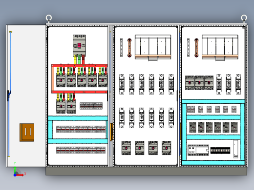 三柜组装刀开关plc接触器控制柜 55708前视缩略图