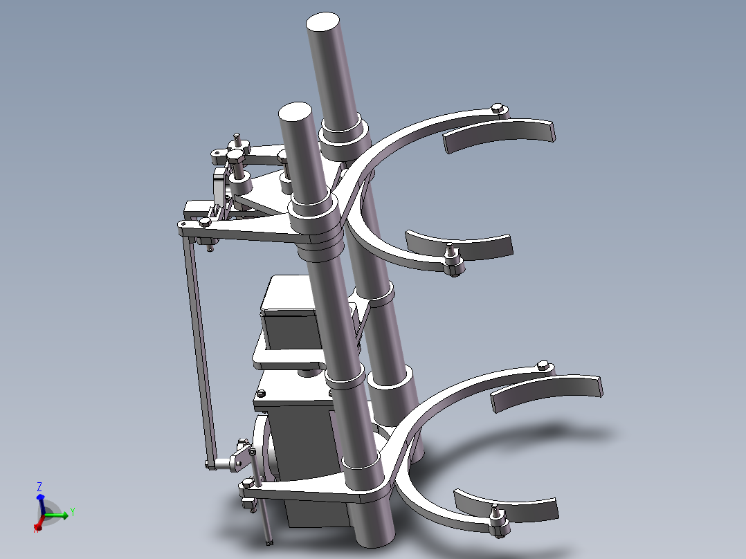 爬杆作业机器人设计-攀爬 爬树机器人含三维SW模型+CAD图纸+说明书