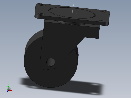 72系列3寸尼龙平顶活动脚轮主视缩略图