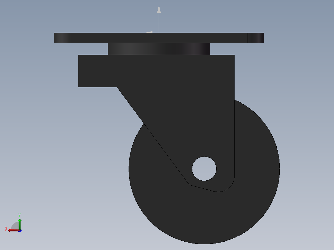 72系列3寸尼龙平顶活动脚轮后视图