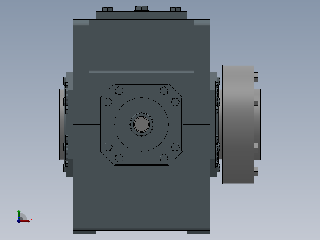 机械齿轮箱前视图