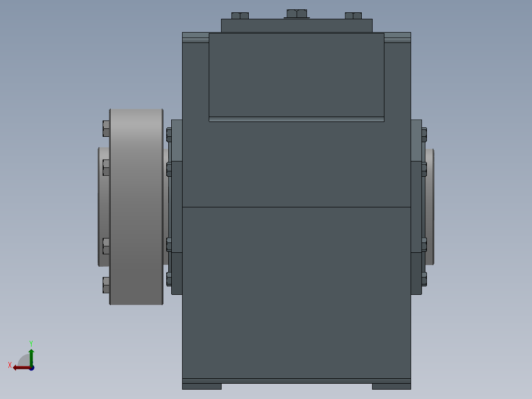 机械齿轮箱后视图