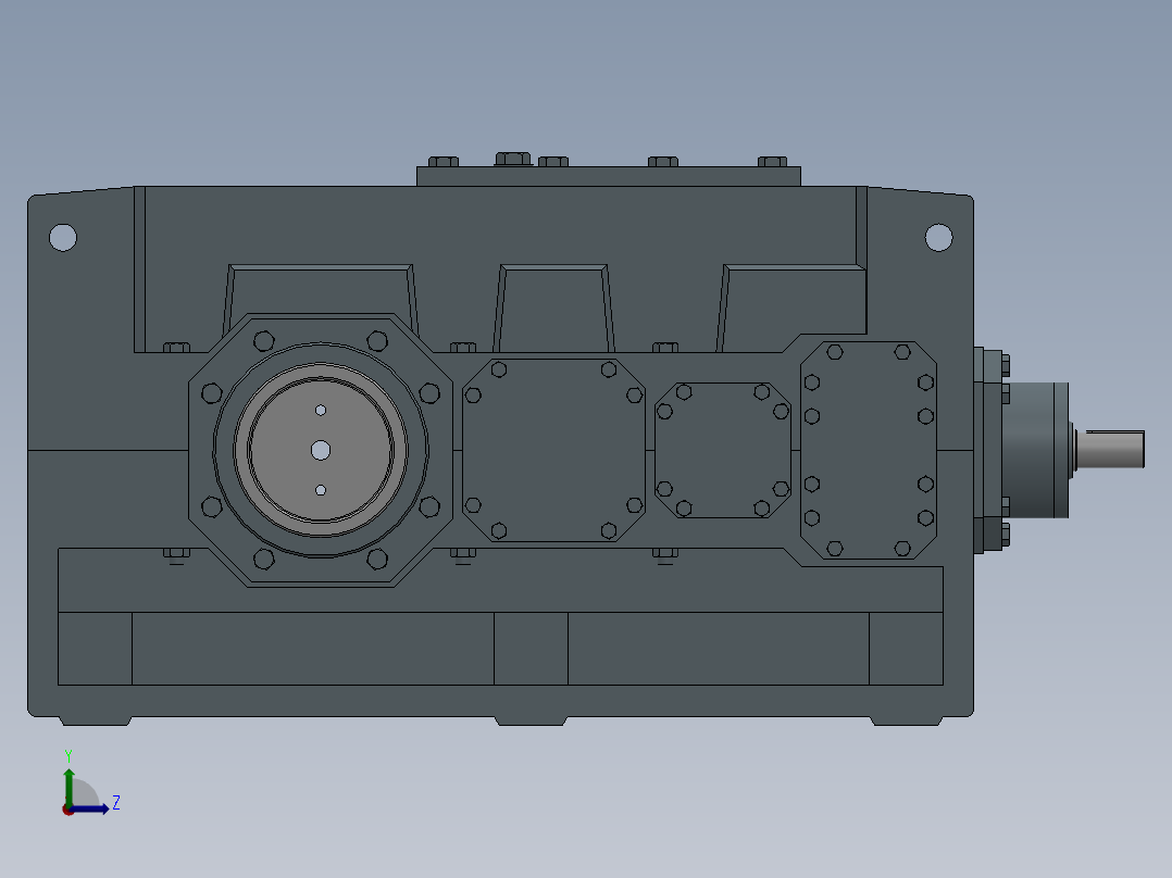 机械齿轮箱左视图